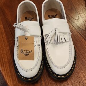 Dr. Martens White Leather Loafers with Chunky Sole